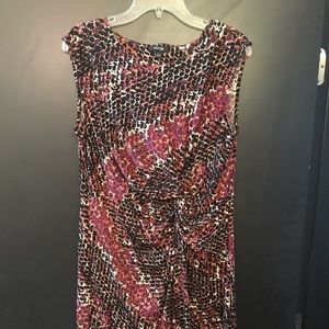 Apt 9 purple confetti design work wrap dress